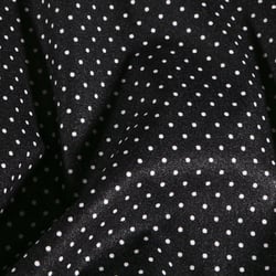 Tissu Coton enduit Petits pois blancs sur fond Noir