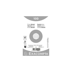Fiches bristol - 10x15cm - Petits carreaux - Non perforées - Lot de 100 - Papier épais - Exacompta