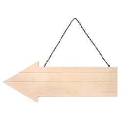 Flèche en bois et chaîne en métal à suspendre - 39 x 14,5 cm