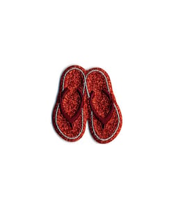 Ecussons Thermocollant Tongs Paillettés 4 x 3 cm - Mediac 02 rouge