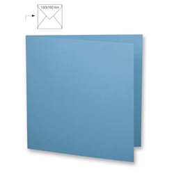 Carte carrée, double,uni, FSC Mix Credit, bleu azur, 150x300mm, 220g / m², 5 pces