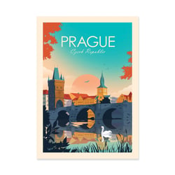 Affiche 50x70 cm - Prague - Studio Inception