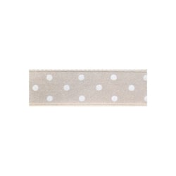 Disquette 25m ruban double face à pois beige fonce 15mm