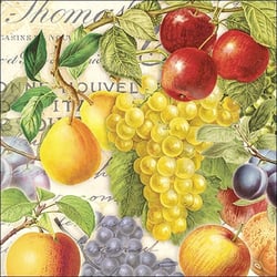 Lot de 4 serviettes en papier découpage collage 33 cm FRUIT D AUTOMNE