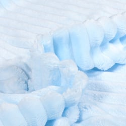 Tissu Doudou Ultra doux côtelé Bleu ciel