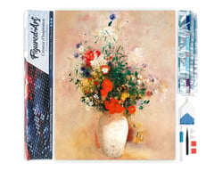 Diamond Painting Broderie Diamant Figured’Art 40x50cm toile entière roulée avec diamants carrés - Vase de Fleurs - Odilon Redon
