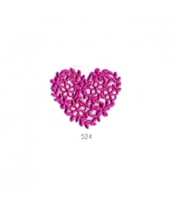 Ecussons Thermocollant Coeur broderie 4 X 4,5 cm - Mediac Fuchsia