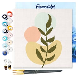 Mini Peinture par Numéro Figured'Art 20x20cm avec cadre Plante - Petit Format