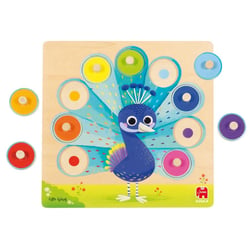 Puzzle paon 9 pieces en bois - Goula