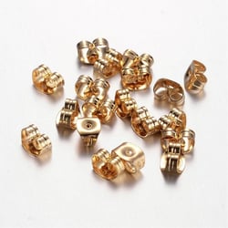20 Fermoirs boucles d'oreilles dorés en Acier Inoxydable 304 forme Papillon - Poussoirs, attaches