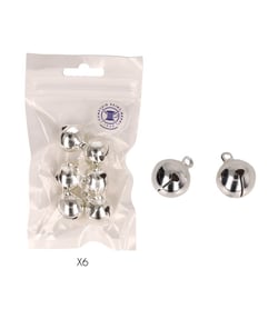 Grelots laiton 18 mm - sachet de 6 - coloris or ou argent argent