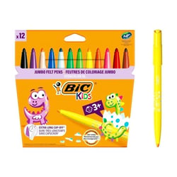 Feutres de coloriage pointe large 4,5 mm - BIC - Couleurs assorties - Visacolor XL