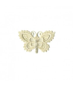 Ecussons Thermocollant Papillon Crochet 3 X 5 cm - Mediac Ecru