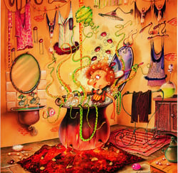 Puzzle 1000 pièces - François Ruyer - La Sorcière se Pomponne - Grafika