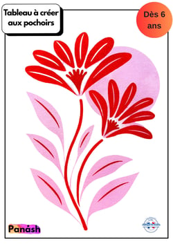 Peinture aux pochoirs Panash débutant enfants et adultes - Gazania en 3 pochoirs