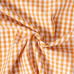 Tissu Rayures Laury Petits carreaux 5 mm Jaune safran