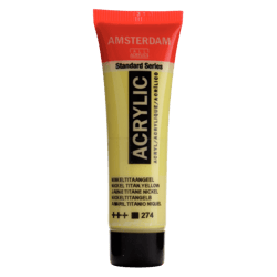 Peinture acrylique en tube - Jaune titane nickel - 274 - Amsterdam - 20ml