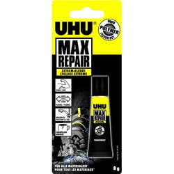 Colle - Extra forte - Tous matériaux - Intérieur et extérieur - UHU - Max Repair Power - Tube de 8g