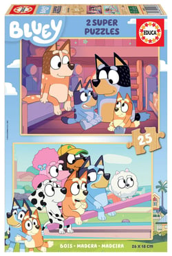 Puzzles 2 X 25 pcs bluey en bois - Educa Borras - Beige