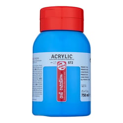 Peinture acrylique - Cyan Primaire - 572 - Pot de 750 ml - Talens Art Creation