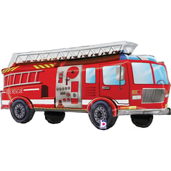 Ballon Aluminium Hélium Géant - Camion de Pompier Rouge 85 cm