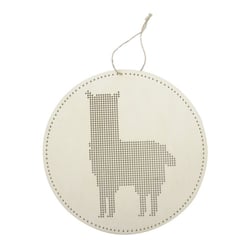 Graine Créative - Suspension à broder Lama en bois 22cm