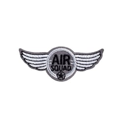 Lot de 3 écussons  blason aviation air squad avec ailes rouge doré 5,7cm x 2,4cm