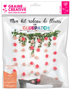KIT RIDEAU DE FLEURS EN GLUEPATCH ROSE 900x800x80mm