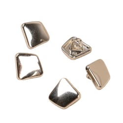 Lot de 3 boutons rectangle à queue alliage 12mm argent