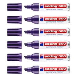 Lot de 6 marqueurs permanent 2-7 mm - EDDING - Violet - Pointe biseautée - Corps Aluminium