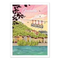 Affiche 50x70 cm - Grenoble Les Bulles - Benoit Collet