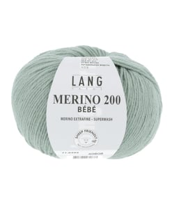 Pelote de laine à tricoter pour layette MERINO 200 BEBE - Lang Yarns 392 Bleu