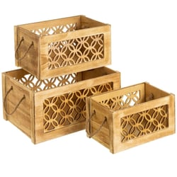 Lot de 3 boites de rangement en bois