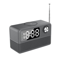 Enceinte Bluetooth 5.3 Rose Radio Réveil LED Chargeur Sans Fil 15W