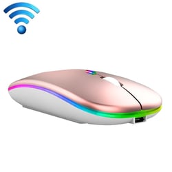 Souris Sans Fil Ergonomique Lumineuse Rose Gold 2400DPI 4 Boutons USB Rechargeable