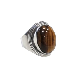 Bague Oeil de Tigre Argent 925 Manika T52 - Omsaé
