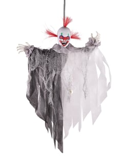 Automate Clown de l'horreur à suspendre - animé, sonore, lumineux - 60cm