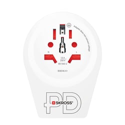 Skross Adaptateur de Voyage USB-C PD 20W Monde vers UK Blanc