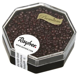 Premium - rocailles, 2,2 mm ø, rouge cerise, lustré or, boîte 4 g