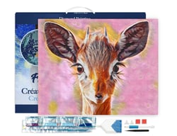 Diamond Painting Broderie Diamant Figured’Art 40x50cm toile tendue sur châssis en bois - diamants carrés - Biche mignonne