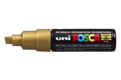 Lot de 6 Marqueurs pointe large biseautée POSCA PC8K 8mm Or POSCA