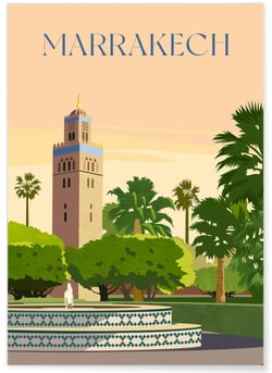 Affiche ville Marrakech | A3 : 29,7x42cm