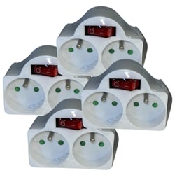Biplite 2 Prises avec Interrupteur Intégré - 2x16A - 230V