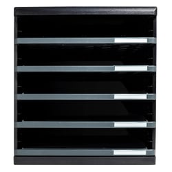 Module de classement Modulo Ecoblack 5 tiroirs ouverts - Gris foncé - Exacompta