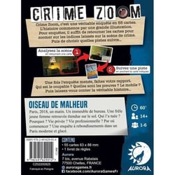 Crime Zoom : Oiseau de Malheur - Asmodee - Jeu d'enquete