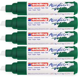 Lot de 5 marqueurs peinture acrylique - EDDING - Pointe biseautée 5-10 mm - Vert mousse