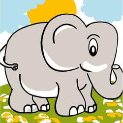 LUC - Kit canevas Soudan Elephant 20x20cm