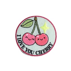 Ecusson thermocollant rigolo cerises amoureuses i love you cherry 4,5cm x4,5cm (Lot de 3)