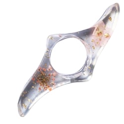 Bague de lecture en résine transparente-motif floral rose
