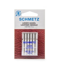 Aiguilles Universelles Cuir - Dimension 70/10 - 130/705H - 5 pces - SCHMETZ Rouge
